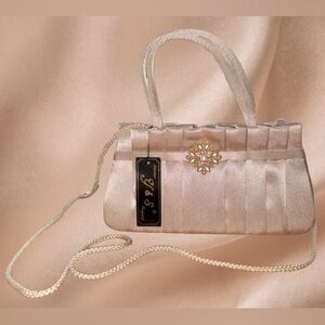 NWT; Another Y&S Original evening bag; light beige satin